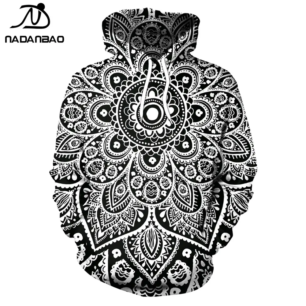 NADANBAO 브랜드 2021 최신 제품 도매 승화 3d 인쇄 꽃 패턴 디자인 커플 후드 스웨터