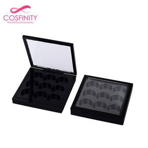 Lege Zwarte Oogschaduw Verpakking Private Label Eyeshadow <span class=keywords><strong>Palette</strong></span> Met <span class=keywords><strong>6</strong></span> Roosters Cosmetische Container