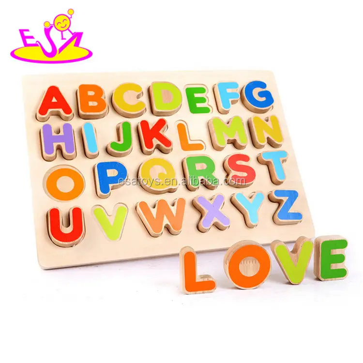 wooden alphabet jigsaw puzzle for kids education W14B080