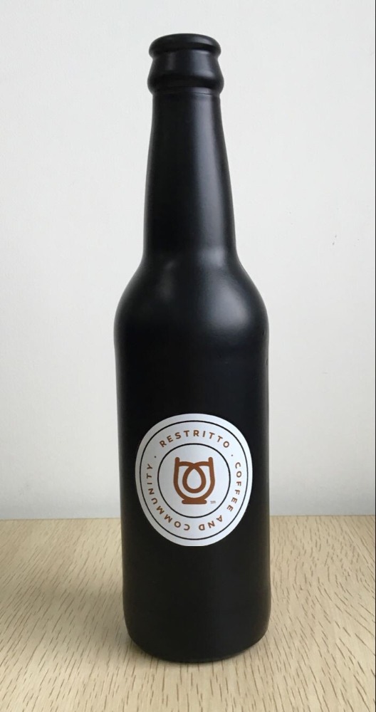 330ML Glass Bright Black Beer Bottle Wine bottles Juice bottles With Customized Printing