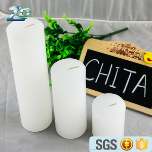 Wholesale 8inch Cheap White and Red Flameless White <strong>Tall</strong> <strong>Pillar</strong> <strong>Candle</strong> - Product Image 2