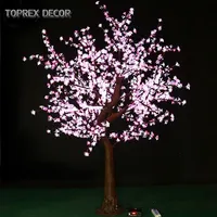 Decoraciones de fiesta árbol de color rosa luces led iluminadas árbol de flores de cerezo al aire libre árbol de Navidad