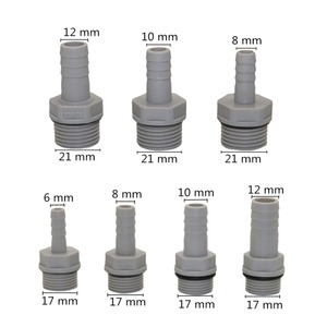 Connecteur droit en plastique-acier pour <span class=keywords><strong>tuyau</strong></span> de <span class=keywords><strong>pompe</strong></span> à air d'aquarium de jardin, filetage mâle 3/8\" 1/2\" - Product Image 2