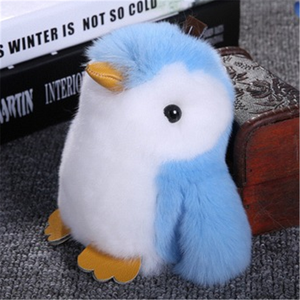 Nouveau style mignon pingouin rex fourrure de lapin porte-clés <span class=keywords><strong>animaux</strong></span> porte-clés Sac accessoires - Product Image 4