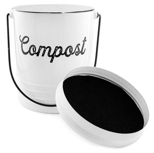 Enamelware Compost Can, Farmhouse Compost Bin Set with Lid compost bin kitchen