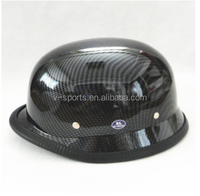 Cascos de Motocicleta Retro Unisex DOT, Casco Alemán Negro Mate de Media Cara, Protección para la Cabeza de Motociclistas Chopper Cruiser, Tallas M/L/XL