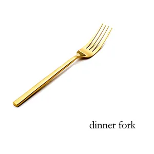 Hot Sale 1810 Luxury Royal Matte Polished Silverware Stainless Steel Gold Plated Wedding Flatware Gold Cutlery Set