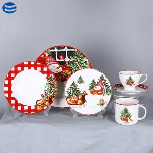 Coffee Mug Set Hot Sale Color Box Packing 4pcs Porcelain Snowman Coffee Mugs Christmas Drinking Cup Set