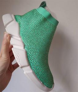 2025 sneaker alla moda da <span class=keywords><strong>donna</strong></span> con calzino di strass in maglia colorata con logo personalizzato popolare - Product Image 5