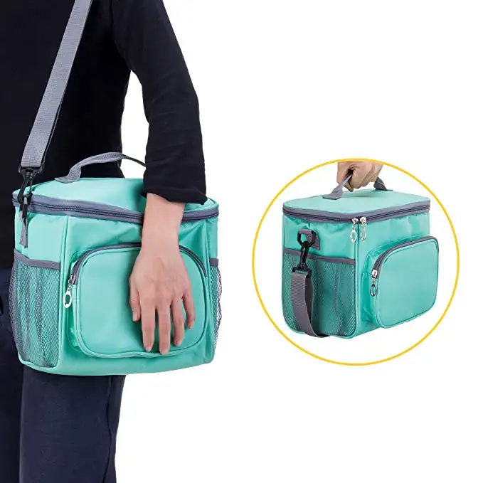 lunch cooler bag with drink holder.portable lunch bag reusable