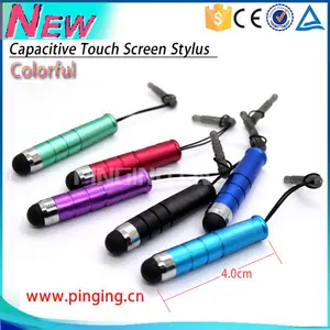 Top Popular Promotional Bullet Capacitive Touch Screen Stylus Pen, High Quality Stylus Touch Pen With Dust Plug