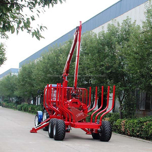 Shandong sunco ferme tracteur journaux remorque avec grue, hydraulique remorque forestière avec grappin - Product Image 4