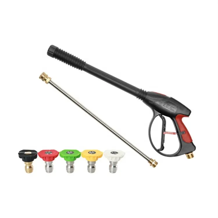 4000 psi High Pressure Washer Gun with 19 inch Extension Replacement Wand Lance, 5 Quick Connect Nozzles Power Spray water Gun