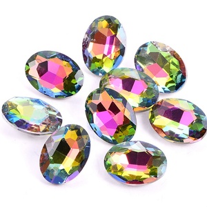 Blinginbox vente en gros de forme ovale diverses couleurs Point arrière verre fantaisie pierre pour vêtements - Product Image 2