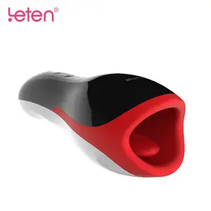 软 TPE 硅胶舌头设计智能热可充电交互式男性口交自慰杯