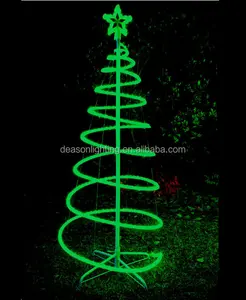 Lampu Tali Pohon Natal Spiral LED Hijau 180Cm