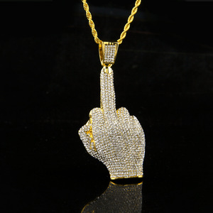 Colliers avec strass pour hommes, chaînes et pendentifs Hip Hop, bijoux à la mode, accessoire pour le Hip Hop, couleur or, chaînes avec corde de 6mm ou 30 pouces - Product Image 6