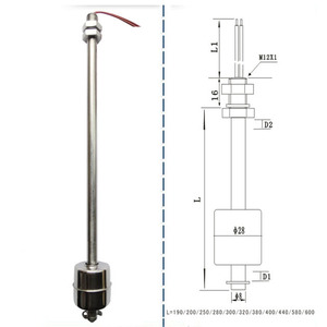Interrupteur à flotteur magnétique en acier inoxydable M10 M12 à montage supérieur pour le contrôle du niveau d'eau, résistant aux hautes températures et aux hautes tensions - Product Image 3