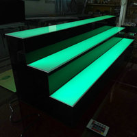 Présentoir lumineux portable pour bouteilles de bar en acrylique LED de 3 mm avec télécommande pour bars