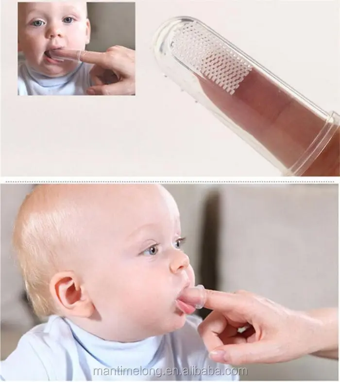 Zachte Veilige Baby Kids Siliconen Vinger Tandenborstel Gum Brush Voor Clear Massage