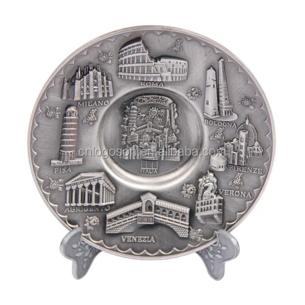 Souvenirs von Italy Tower von Pisa Roma Venice Bologna Decoration metall Plate souvenir platte