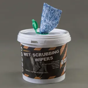 Industrial Wet Wipes Oil Grease Removable Wipes Blue Color Wet Scrubbing Wipes