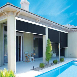ม่านม้วนกันน้ำ PVC สำหรับภายนอกอาคาร ทนทาน สำหรับศาลาพักผ่อน พร้อมรางข้างสำหรับบังแดด - Product Image 2
