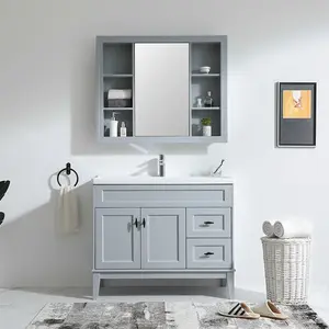 Bathroom Sink Vanity Set Italian Marble Wood cabinet MDF bathroom wash basin