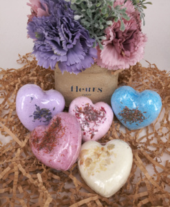 Bombes de bain parfumées en forme de cœur, naturelles, biologiques, faites à la main, étiquette privée, bain moussant pétillant, 5 couleurs, 60g, unisexe - Product Image 6