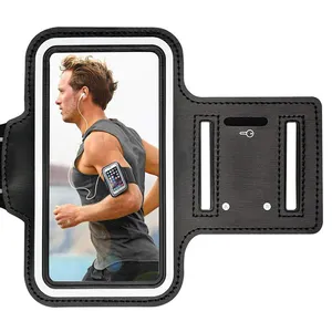 ปรับได้ยืดหยุ่น Key ผู้ถือกันน้ำกีฬา Armband โทรศัพท์มือถือสำหรับ iPhone 8 Plus XS