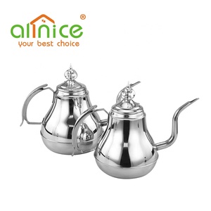 Vente en gros d'usine, bouilloire <span class=keywords><strong>marocaine</strong></span> en acier inoxydable de conception turque, <span class=keywords><strong>théière</strong></span>, pot à lait, cafetière avec poignée découpée - Product Image 1