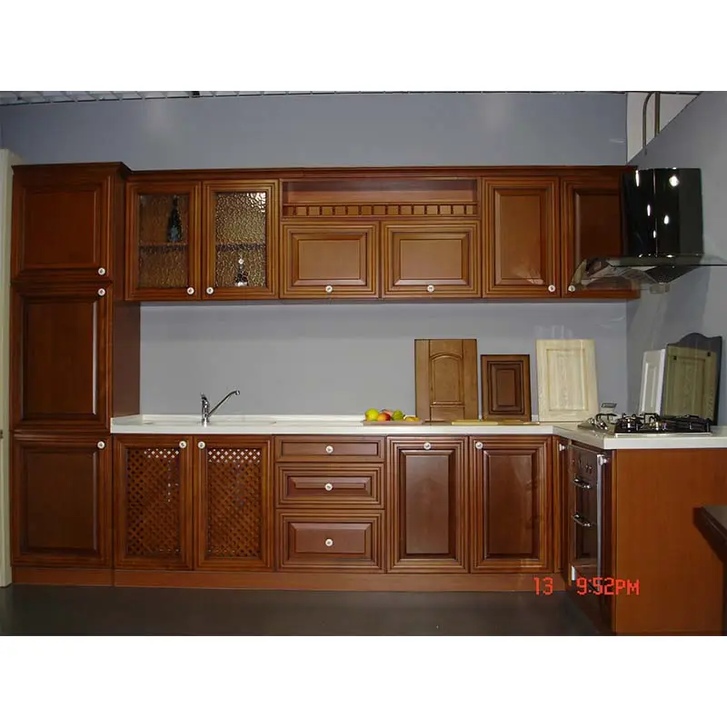 Simple design maple solid wood kitchen furniture customized