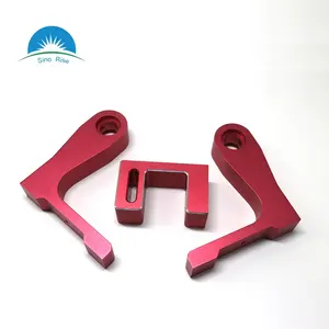 OEM Hohe Qualität CNC Fräsen Teile Aluminium 6061/Unterstützung Fuß mit Rot Eloxieren