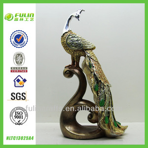 estatuilla de oro pavo <span class=keywords><strong>real</strong></span> de la resina de regalo de boda - Product Image 1