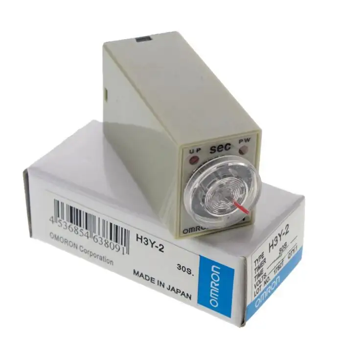 H3Y-2 Dc 12V On-Delay DPDT Relay Waktu dengan Soket Pengatur Waktu Seri H3Y dengan Dasar 30S 60S 30 Menit 60 Menit