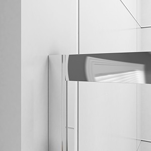 SALLU 6mm fisarmonica porta <span class=keywords><strong>doccia</strong></span> scorrevole 3 volte in vetro con raccordi in acciaio inox per bagno compatto - Product Image 5