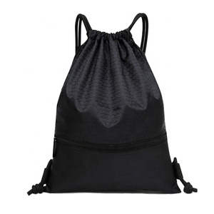 drawstring backpack with zipper pocket