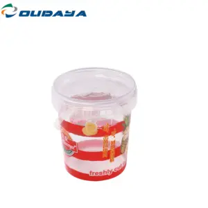 Plastic Container Yogurt China Manufacture Round Tamper Evident Food Yogurt Container Ice Cream Plastic Iml Container