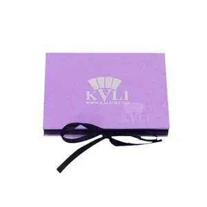 Purple empty 26mm pan eyeshadow palette case with gift ribbon create your own palette