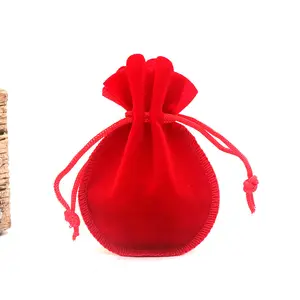 high quality wedding jewelry gift pouch velvet drawstring custom logo dust velvet make up bag