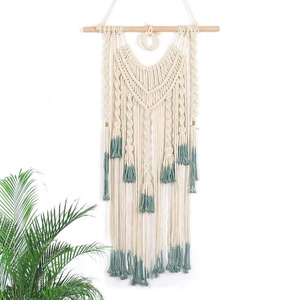 Macrame di Attaccatura di Parete Verde e Beige Tessuto Arazzo <span class=keywords><strong>Boho</strong></span> <span class=keywords><strong>Chic</strong></span> Del Pendente Delle Nappe Hippie Della Boemia di Arte Della Parete Della Decorazione Della <span class=keywords><strong>Casa</strong></span> - Product Image 3