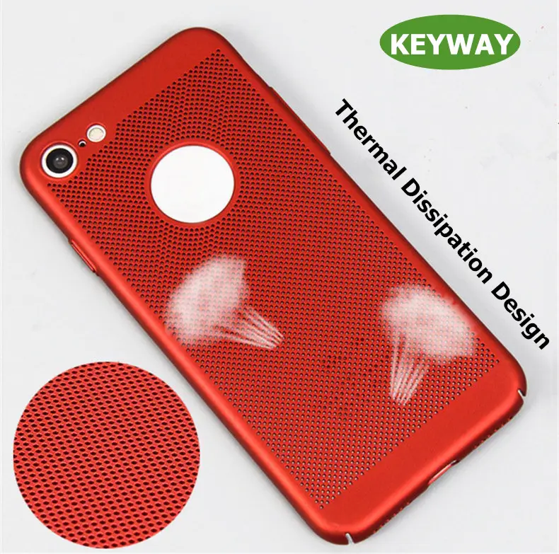 2020 New Arrival Slim Matte Soft Touch Rubber Painting PC Heat Dissipation Mesh Phone Case for iPhone11 x xs xr 8 7 5 6 Plus