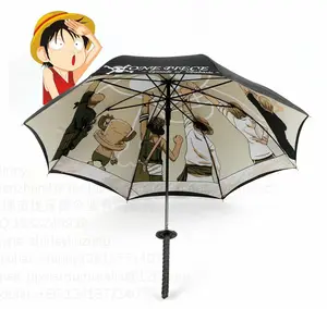 일본 디자인 우산 사무라이 소드 핸들 우산 로고 인쇄