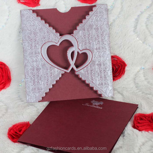 Productos únicos, gran oferta, estampado en relieve y papel de aluminio, texto personalizado y patrones, invitación de boda de lujo, Tarjeta roja - Product Image 2