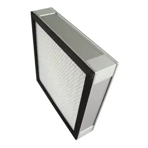 H13 610*610*50 Mm Bingkai Aluminium Glassfiber Media Filter Mini Pleat Panel Filter HEPA Filter Udara untuk kamar Bersih