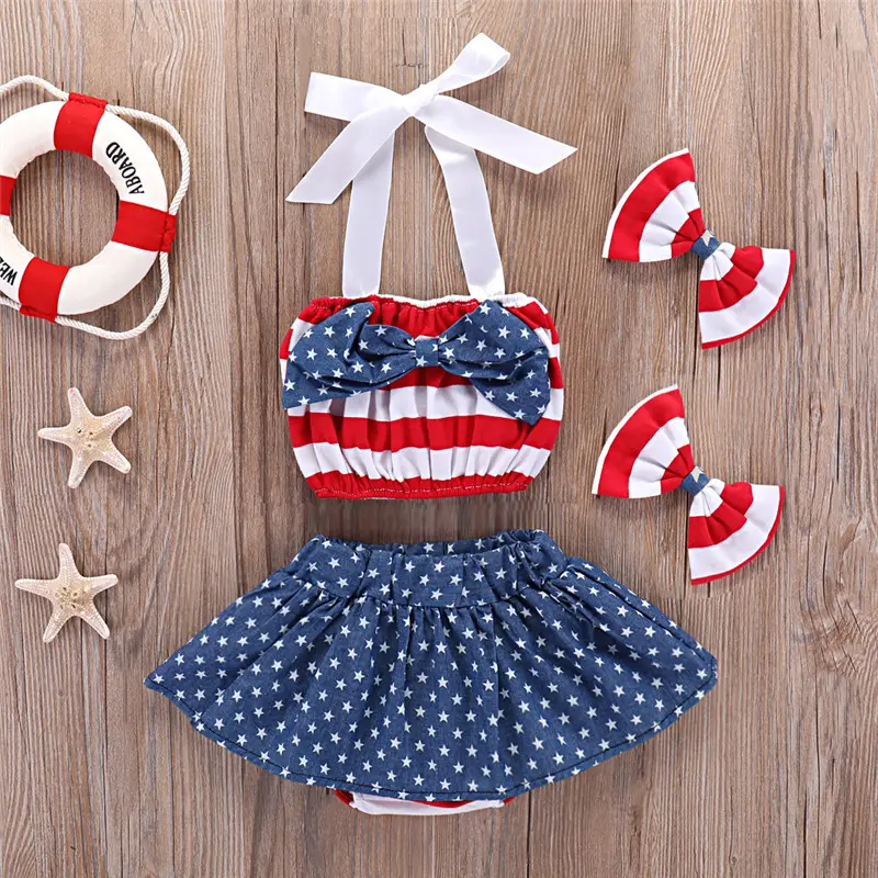 4th july patriotic girls clothes set kids clothing