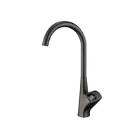 Robinet de cuisine en laiton noir monotrou à monocommande avec douchette extractible, cartouche céramique et garantie de 5 ans