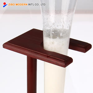 Vaso transparente para <span class=keywords><strong>cerveza</strong></span>, vaso largo con soporte de madera, venta al por mayor - Product Image 3