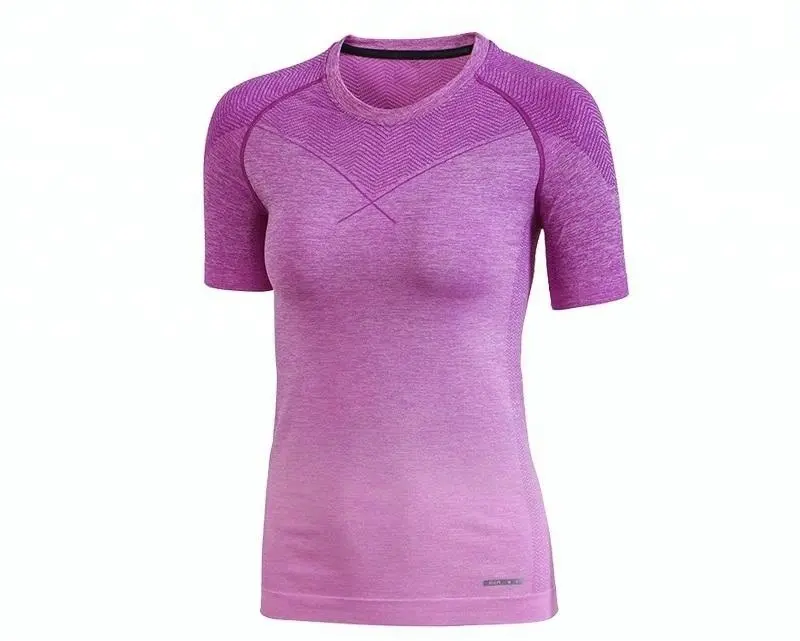 Frauen Ombre Nahtlose T-Shirt für Gym