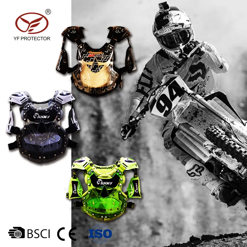 モーターサイクリストEN14021CE承認大人の若者透明オートバイボディモトクロスMXフルチェストルーストアームプロテクター